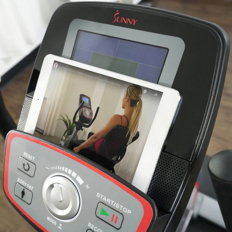 Sunny Health & Fitness Powersync Self-Powered Recumbent Exercise Bike