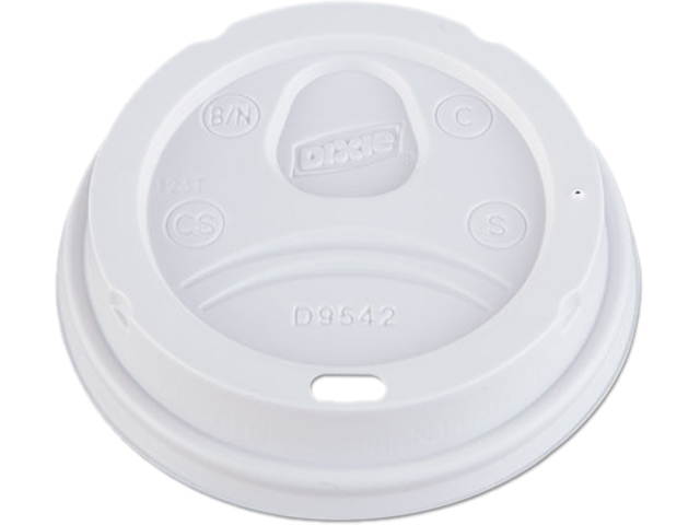 Dixie DIX D9542 White, 1000 / Carton Dome Drink-Thru Lids, Fits 12 oz. & 16 oz. Paper Hot Cups