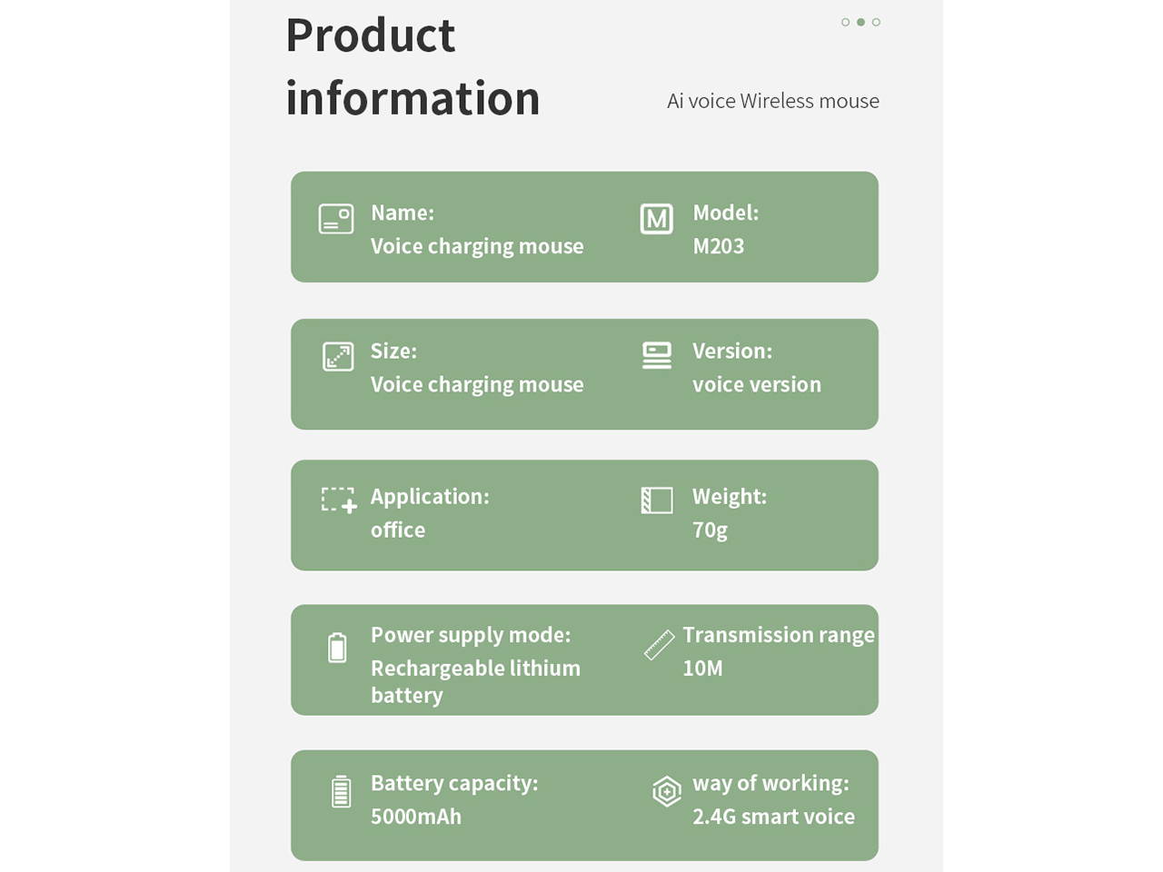 Phylina M6 2.4G Wireless AI Voice Mouse Dual System Multi-Language Translation Silent Office Mouse Cordless Mouse for Searching Translating up to 28 Languages for PC, Laptop, Windows, Mac OS