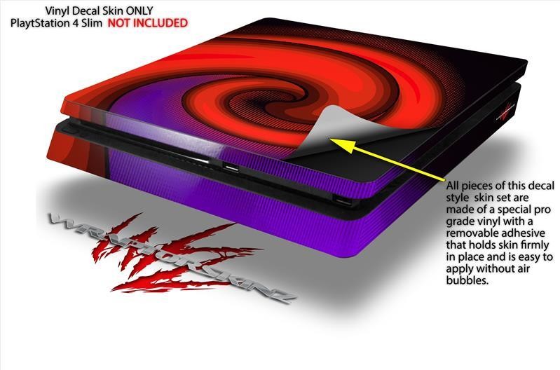 Alecias Swirl 01 Red Skin fits Sony PS4 Slim Gaming Console