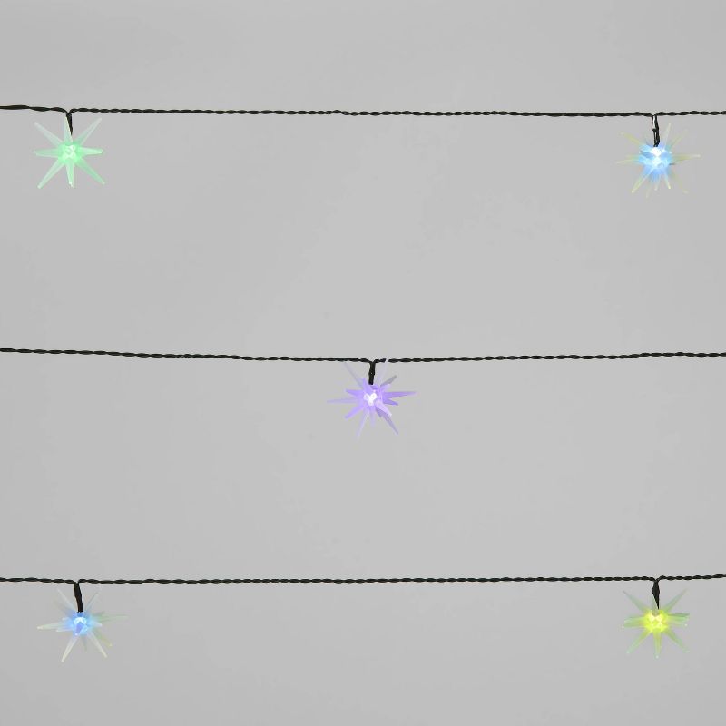 10ct LED 3D Frosted Starburst Color Changing Christmas String Lights with Green Wire - Wondershop™