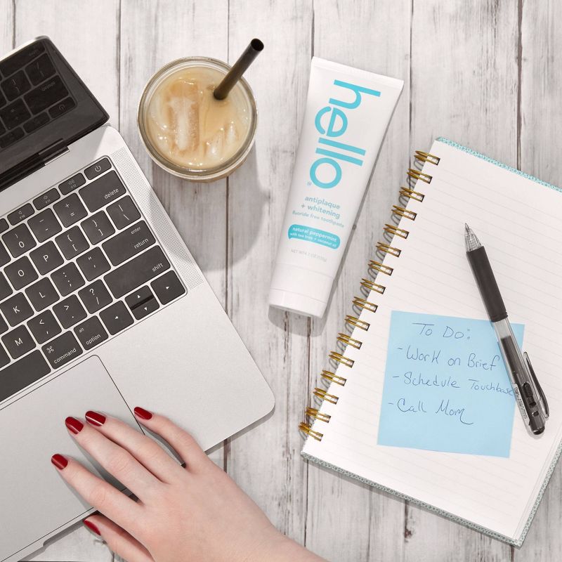 hello Antiplaque and Whitening Fluoride Free Toothpaste , sls Free and Vegan , 4.7oz