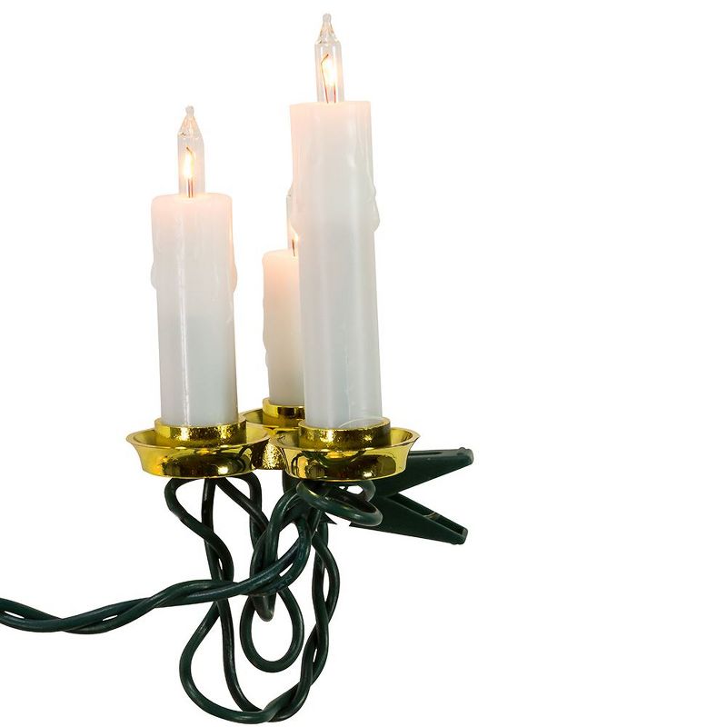 Kurt S. Adler Triple Tier Faux White Candle Christmas Lights-15 Lights Total
