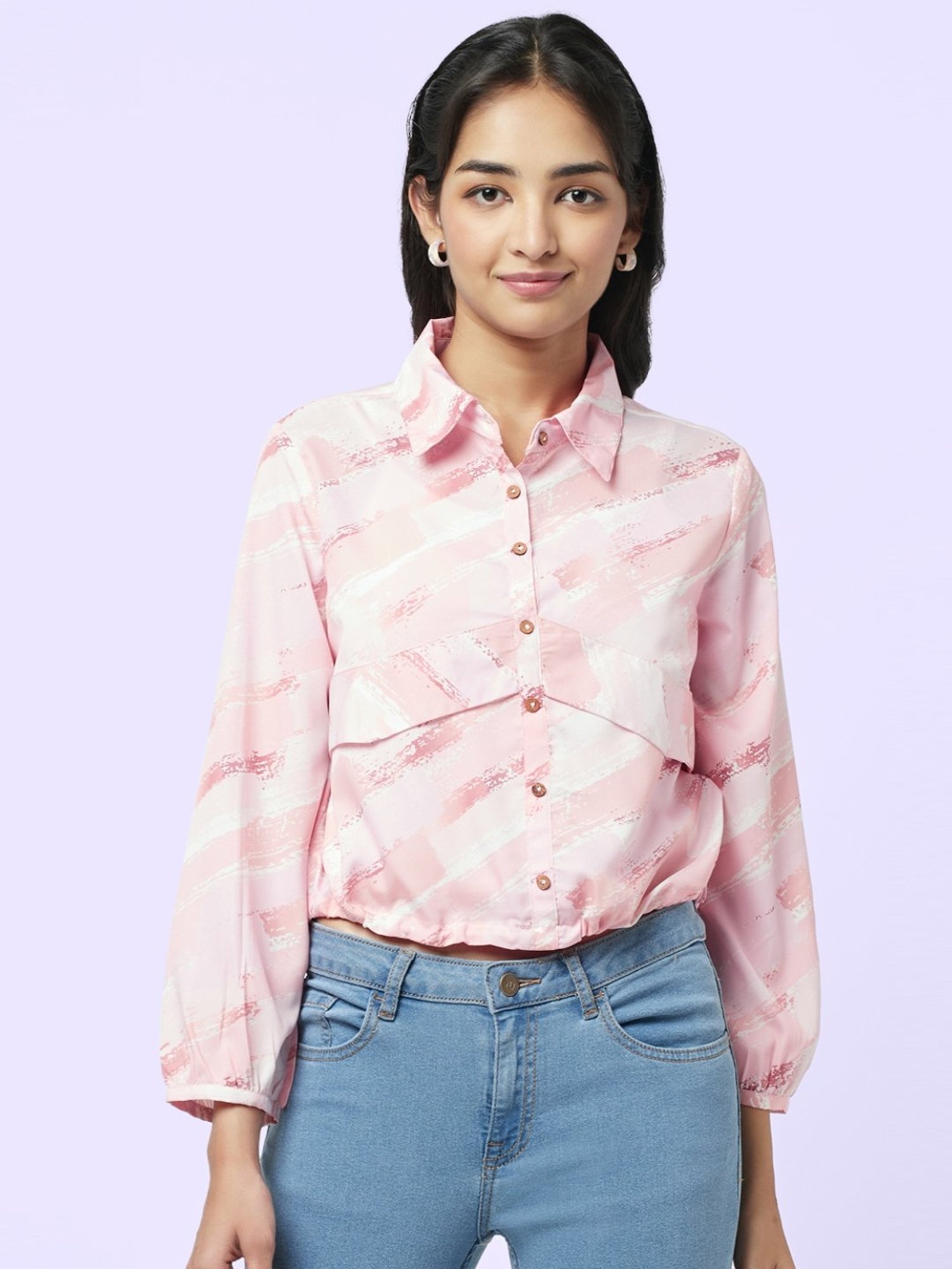 YU by Pantaloons Pink Printed Top