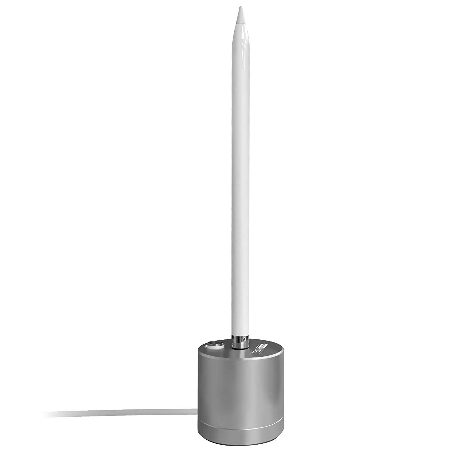 TechMatte Charging Stand for Apple Pencil - Premium Aluminum Charging Dock with Built-in Charging Cable (5feet)