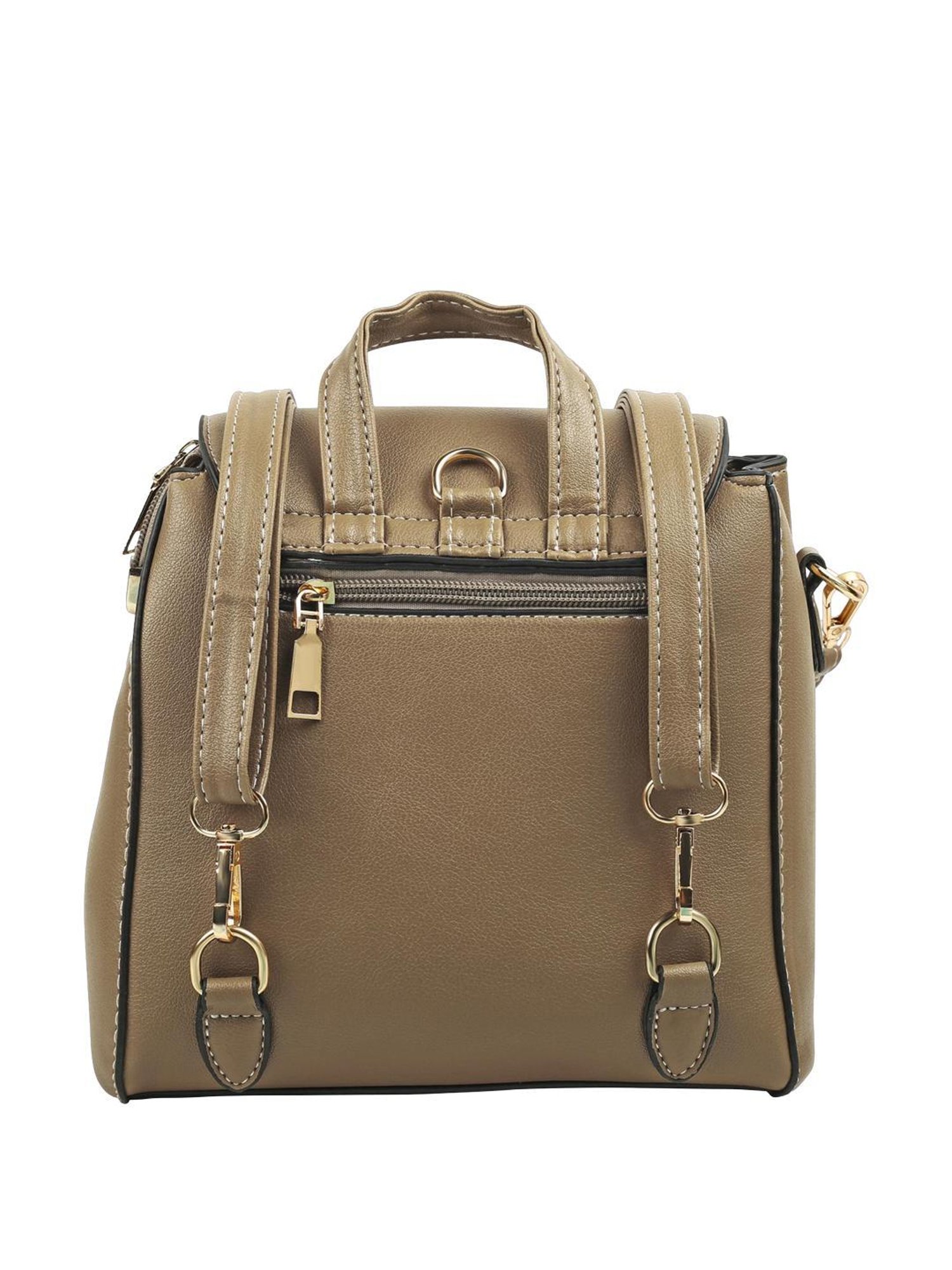 Angeline Beige PU Medium Backpack