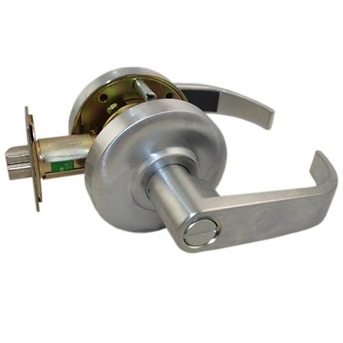 Maxtech, LKLE13012R-26, Satin Chrome US26D, Privacy Bed & Bath Grade 2 Commercial Cylindrical ADA Curved Lever Lockset