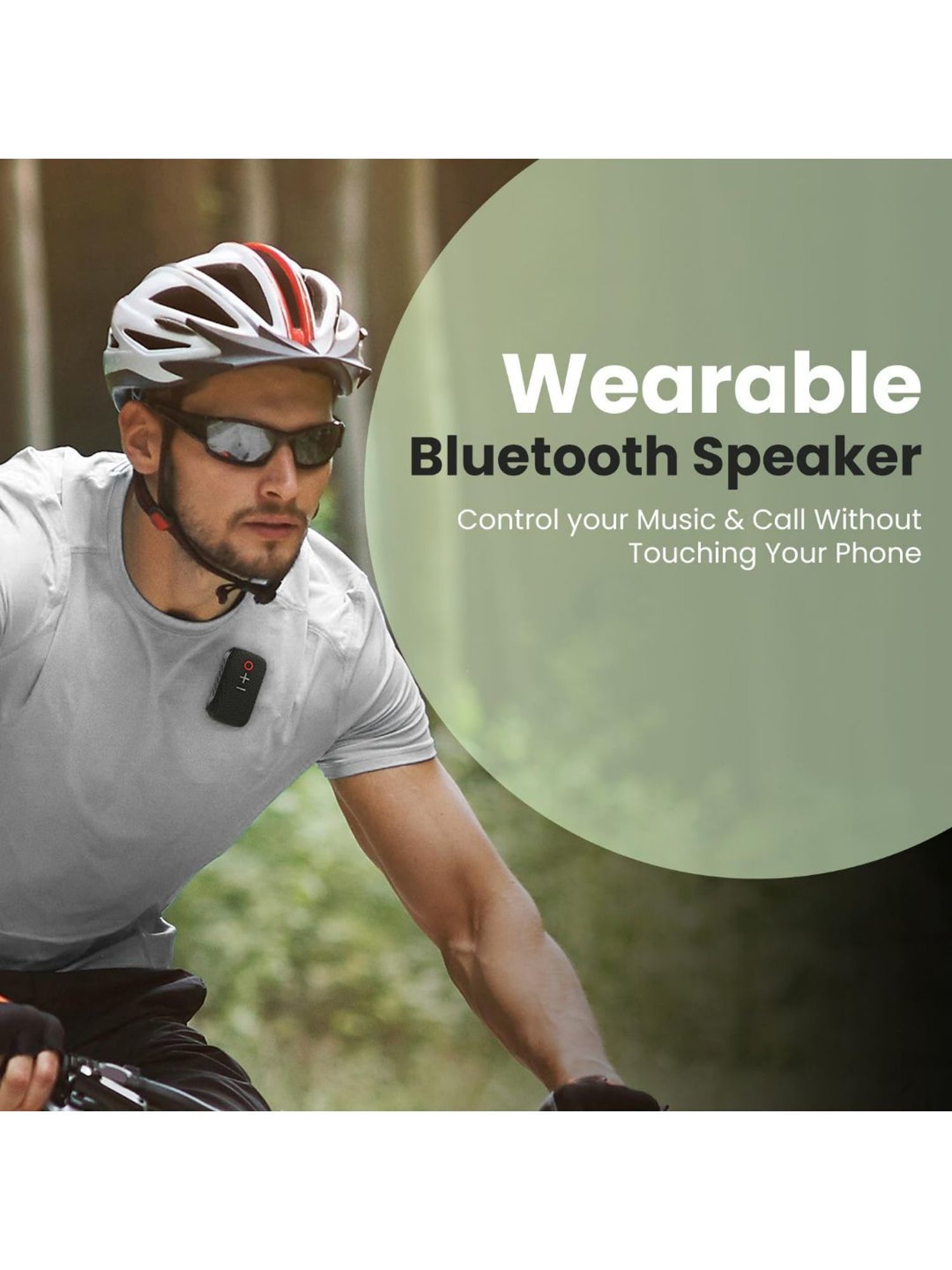 Portronics Talk Three Wearable Bluetooth Speaker with Mic, 10Hours Playtime (Black)