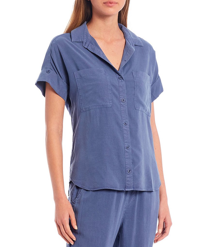 BB Dakota by Steve Madden Up to Here Puff Elbow Sleeve Mock Neck Smocked Top