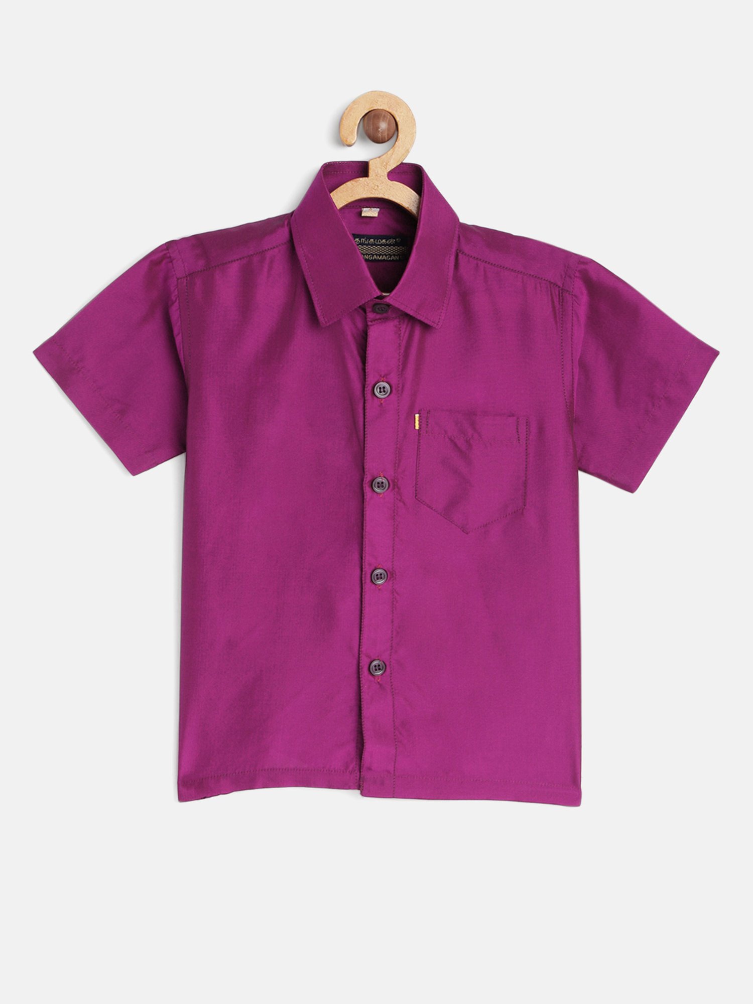 THANGAMAGAN Kids Violet Solid Lining Shirt