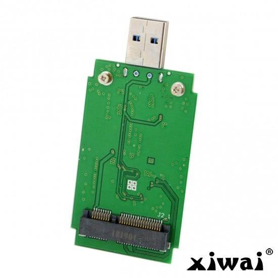 Xiwai Mini PCI-E mSATA to USB 3.0 External SSD PCBA Conveter Adapter Pen Driver Card with Case