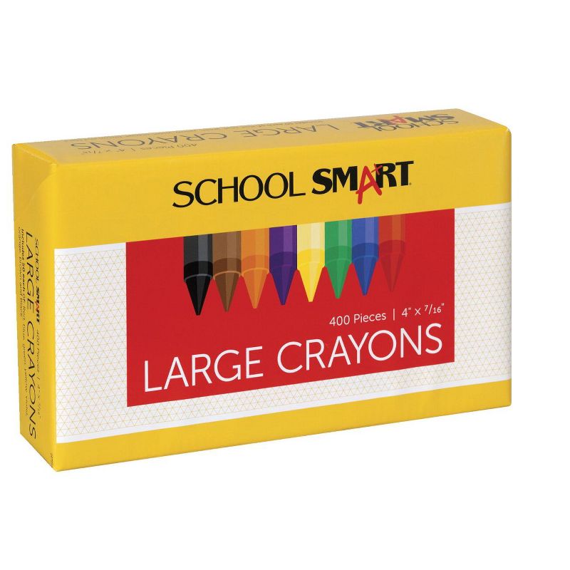 School Smart Large Crayons in Storage Box, Assorted Colors, pk of 400
