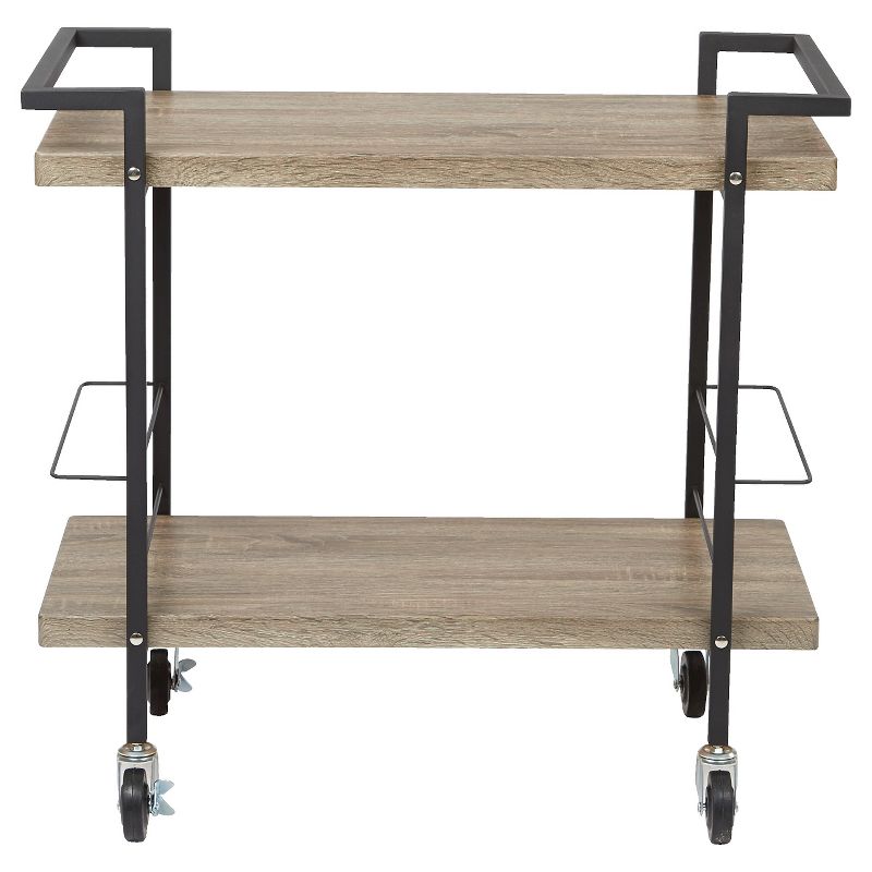 Flash Furniture Castleberry Rustic Wood Grain and Iron Kitchen Serving and Bar Cart