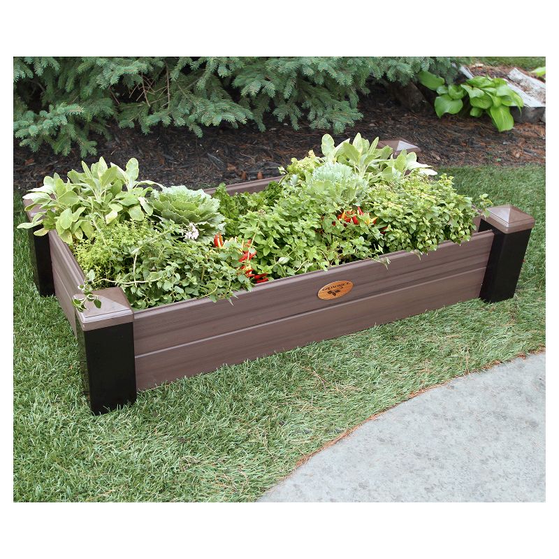 Maintenance Free Raised Rectangular Garden Bed - Walnut - Gronomics