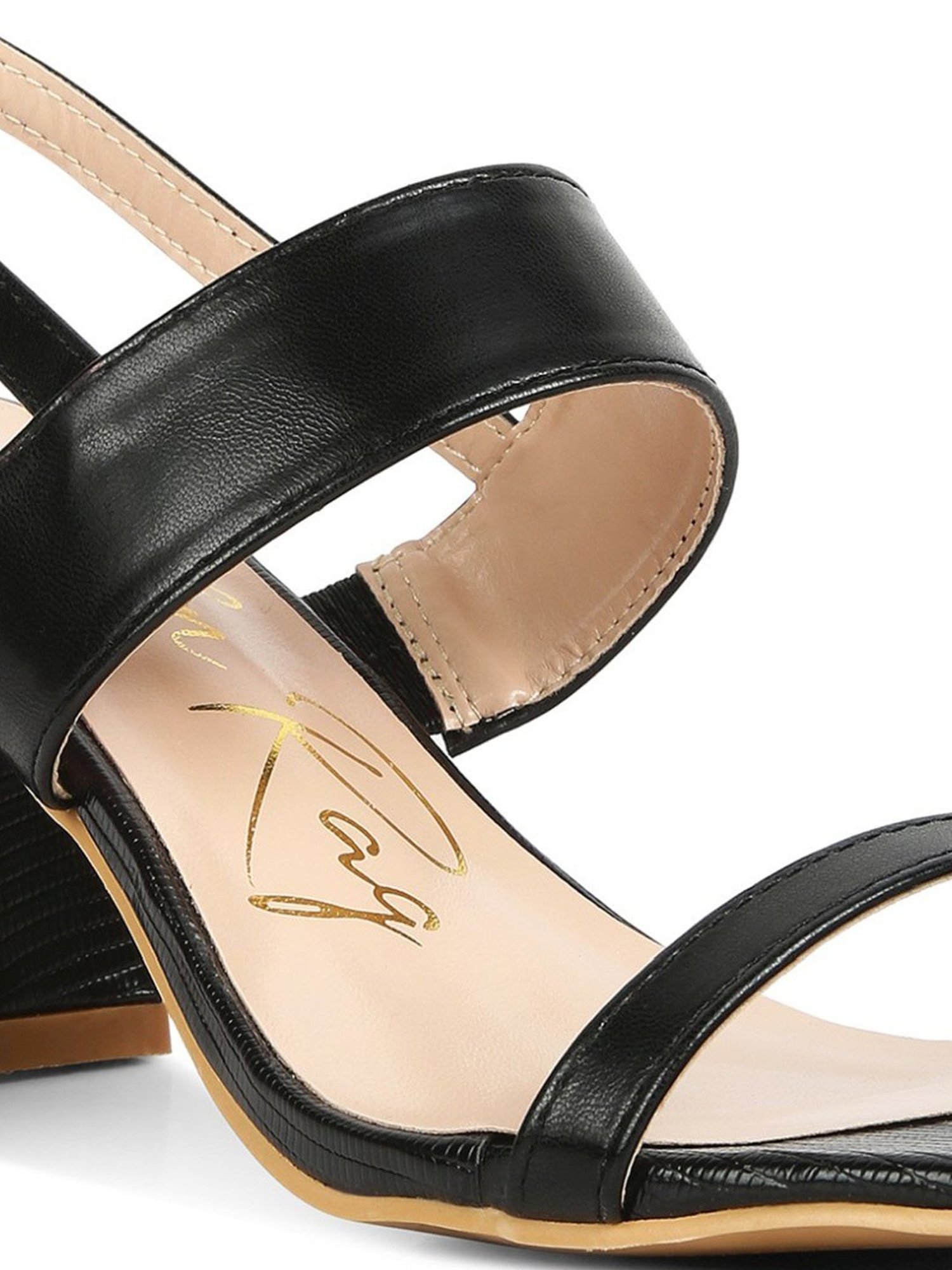 London Rag Women's Black Back Strap Sandals