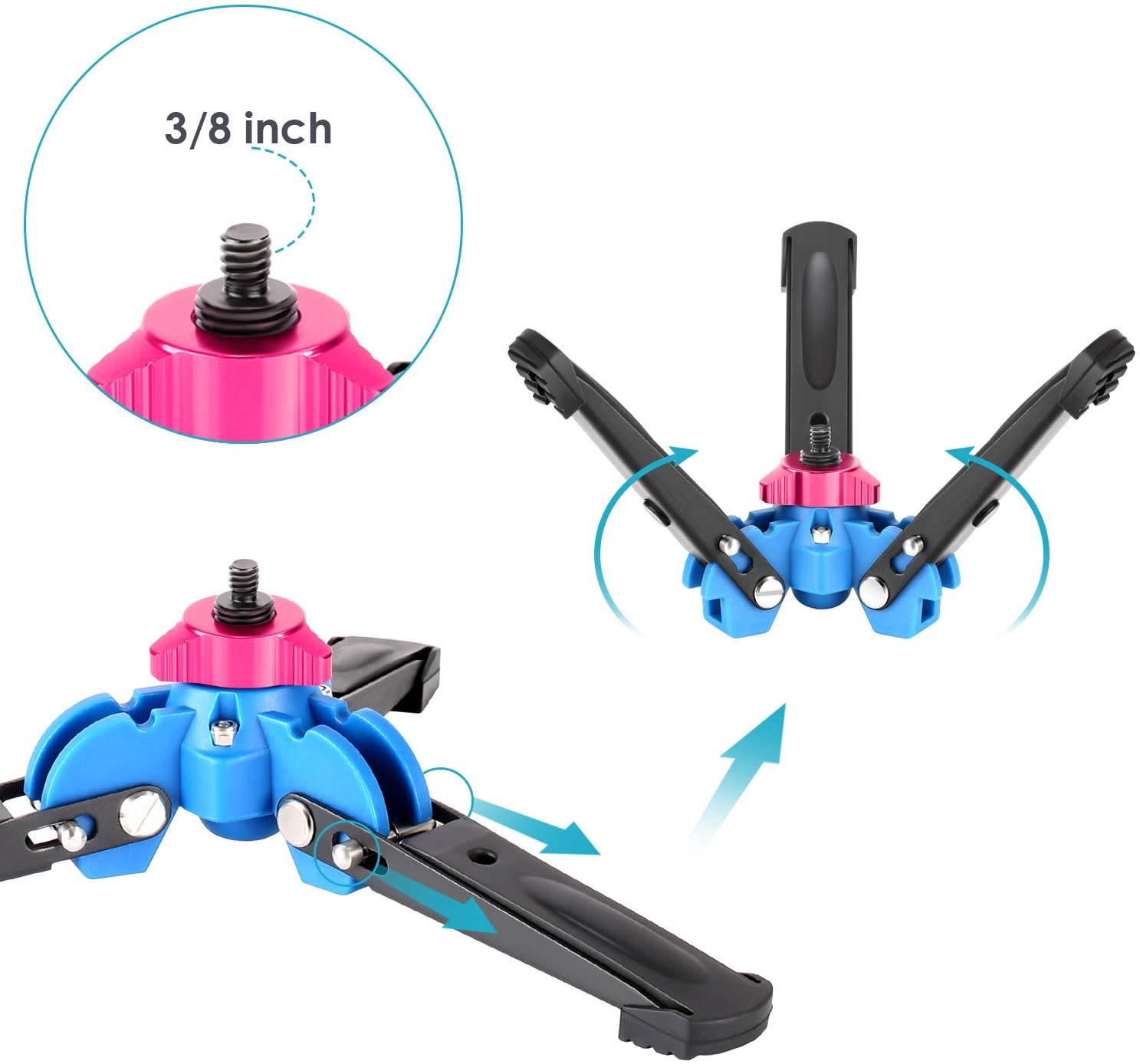 Extendable Camera Monopod with Removable Foldable Tripod Support Base:Aluminum Alloy20-66 inches/52-168 centimeters for Canon Nikon Sony DSLR CamerasPayload up to 11 pounds/5 kilograms