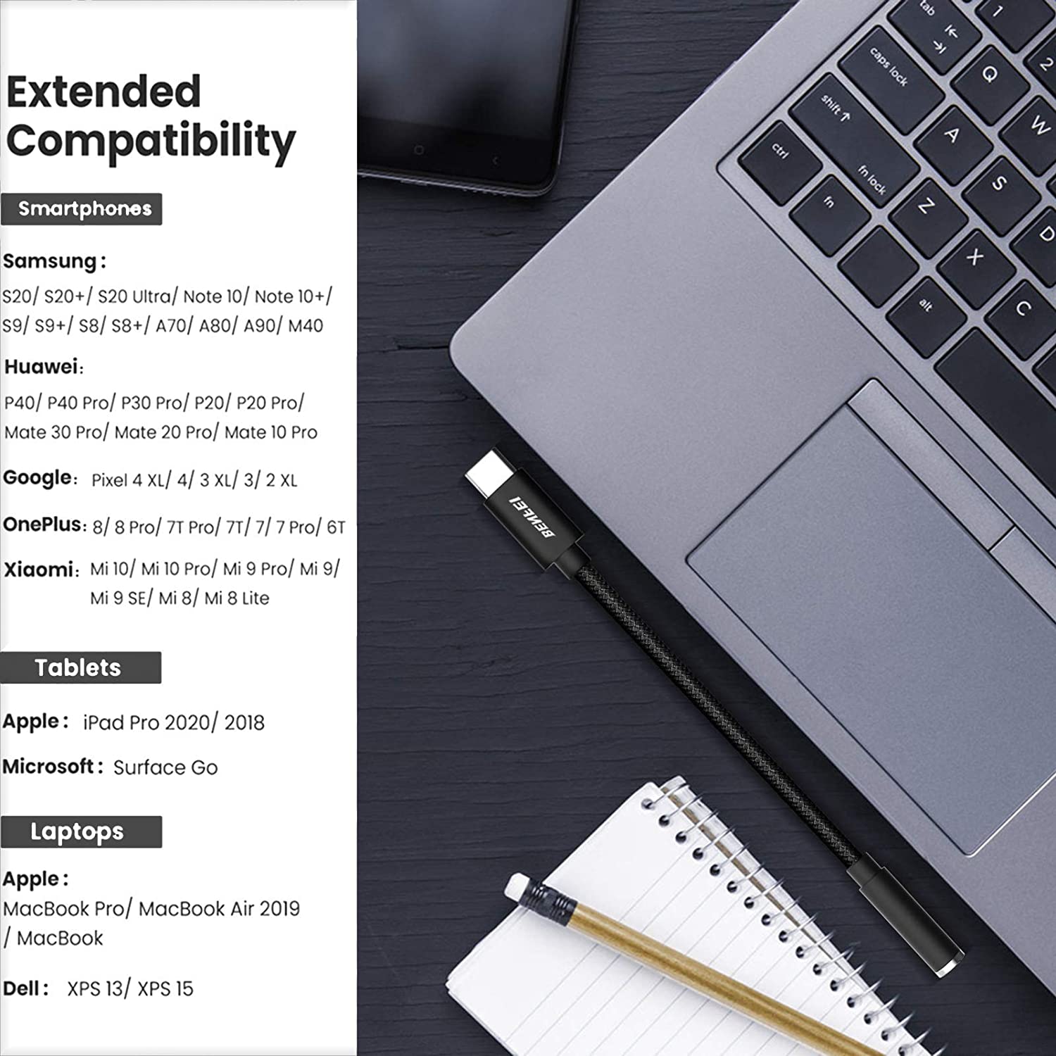 USB-C to 3.5mm Headphone Jack Adapter,USB Type-C to 3.5mm Adapter Nylon Cable [DAC Hi-Res] Compatible with iPad Pro New 2018 2019, Pixle 2/XL/3,HTC, Samsung S10/S8/S9/Note 8