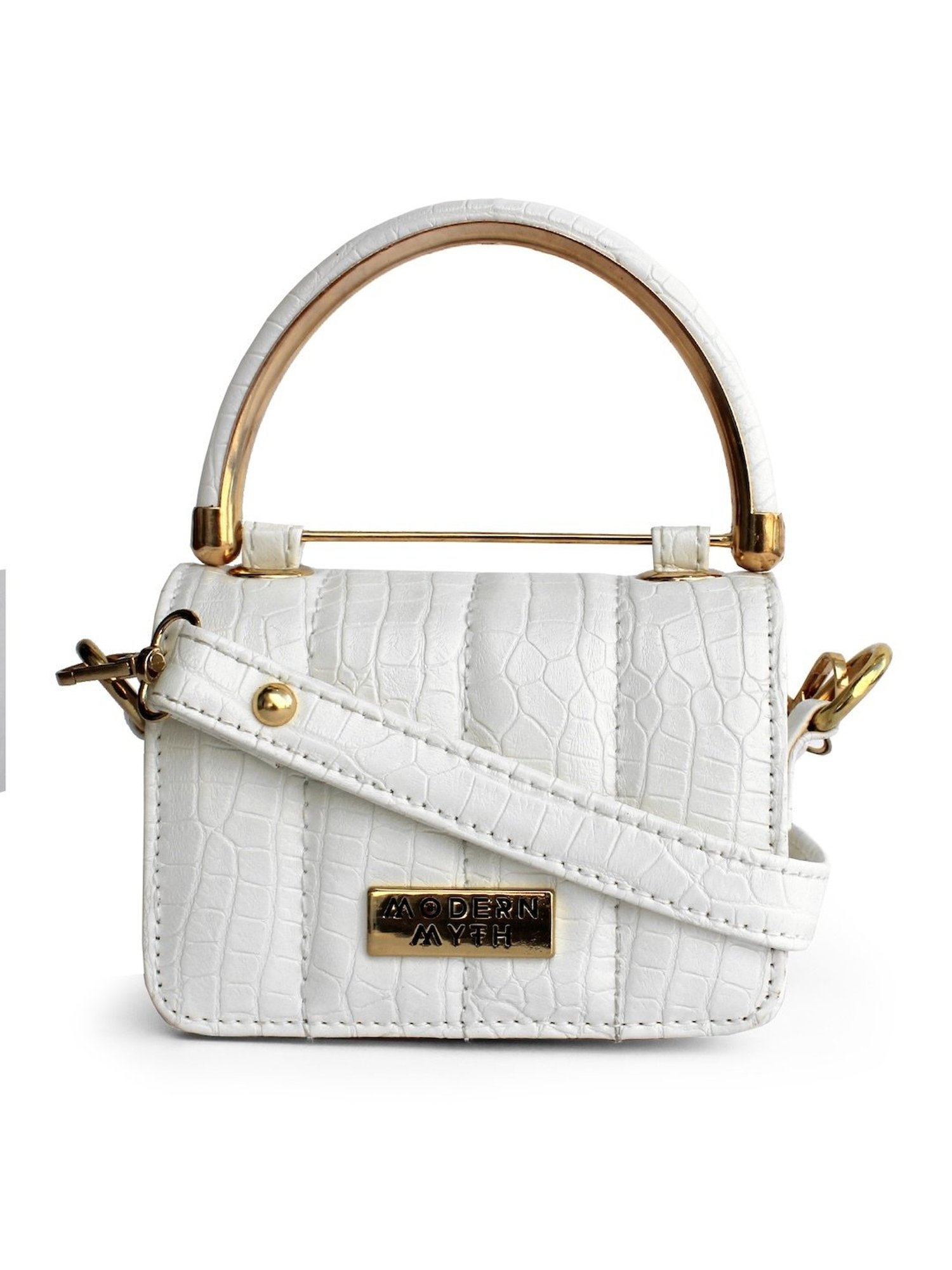 Modern Myth Nano White Textured Small Mini Box Bag