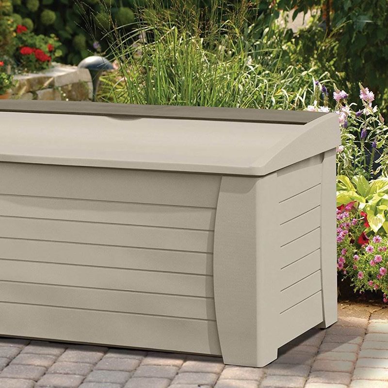 Resin Wicker Deck Box 73 Gallon - Brown - Suncast