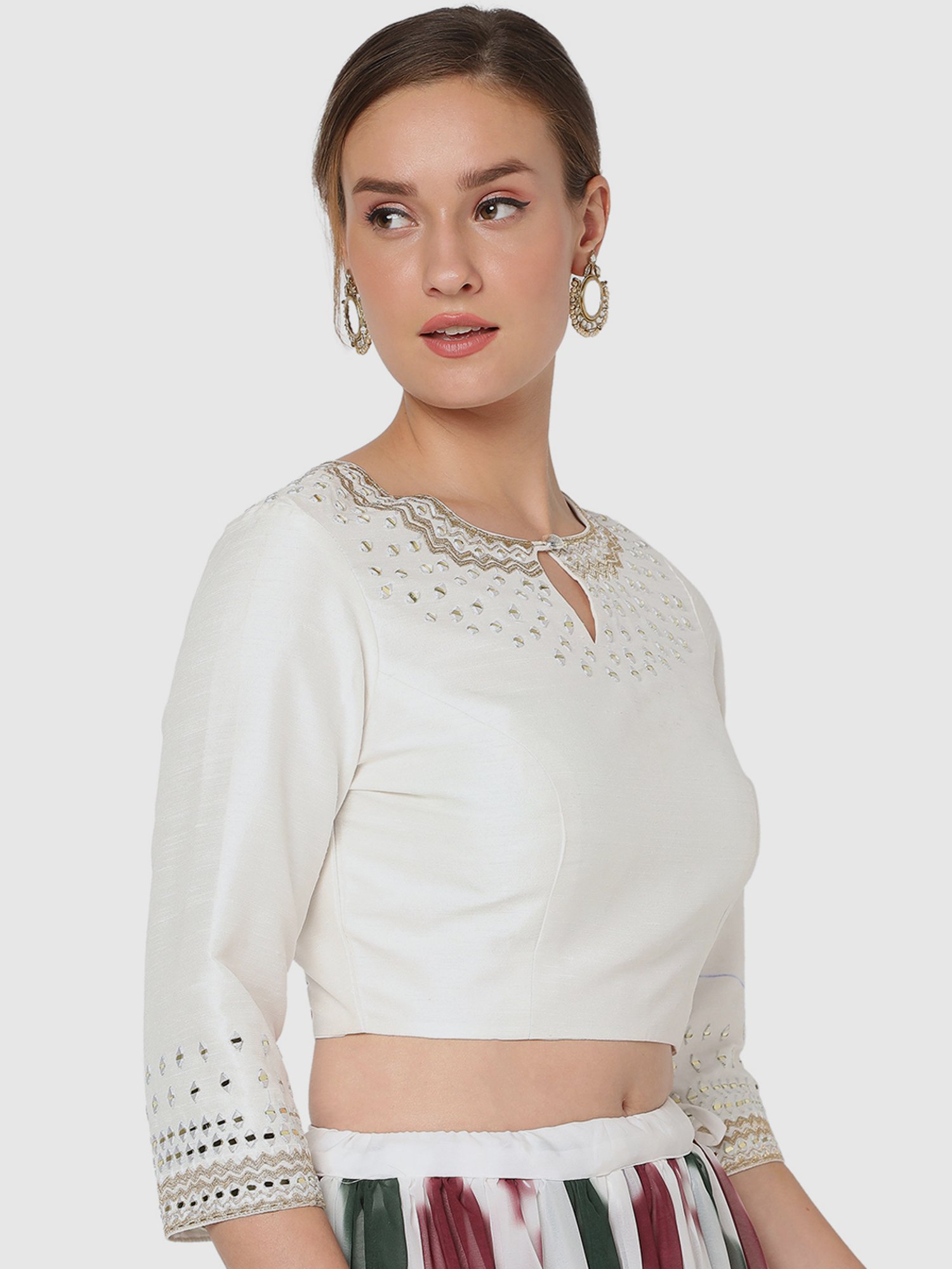 Salwar Studio Red Textured Blouse