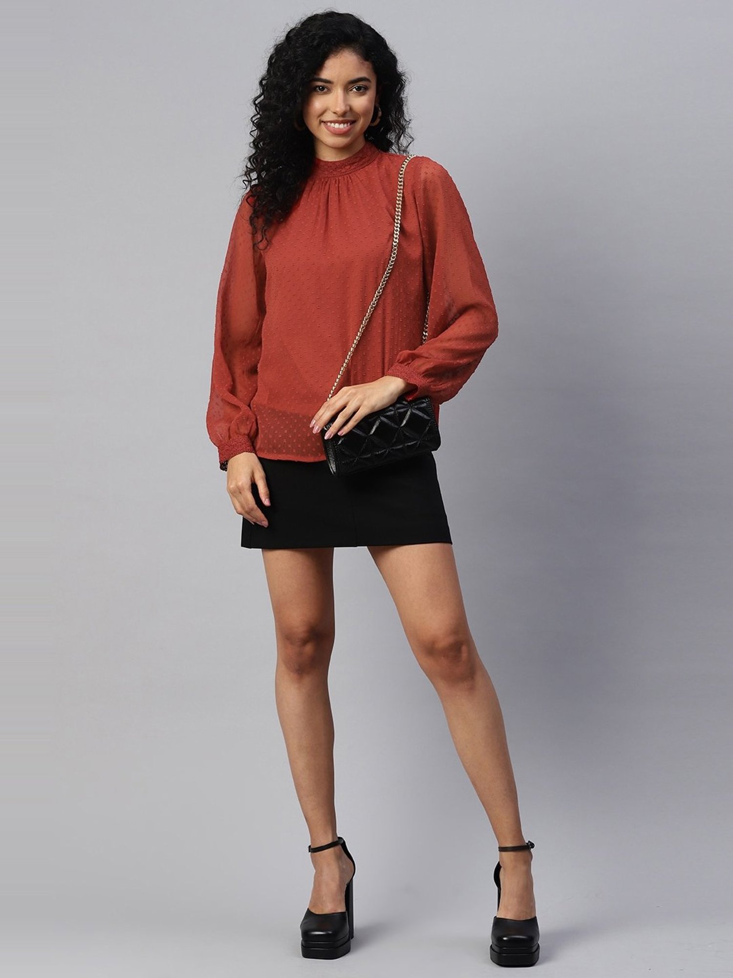 Melon by PlusS Rust Regular Fit Top