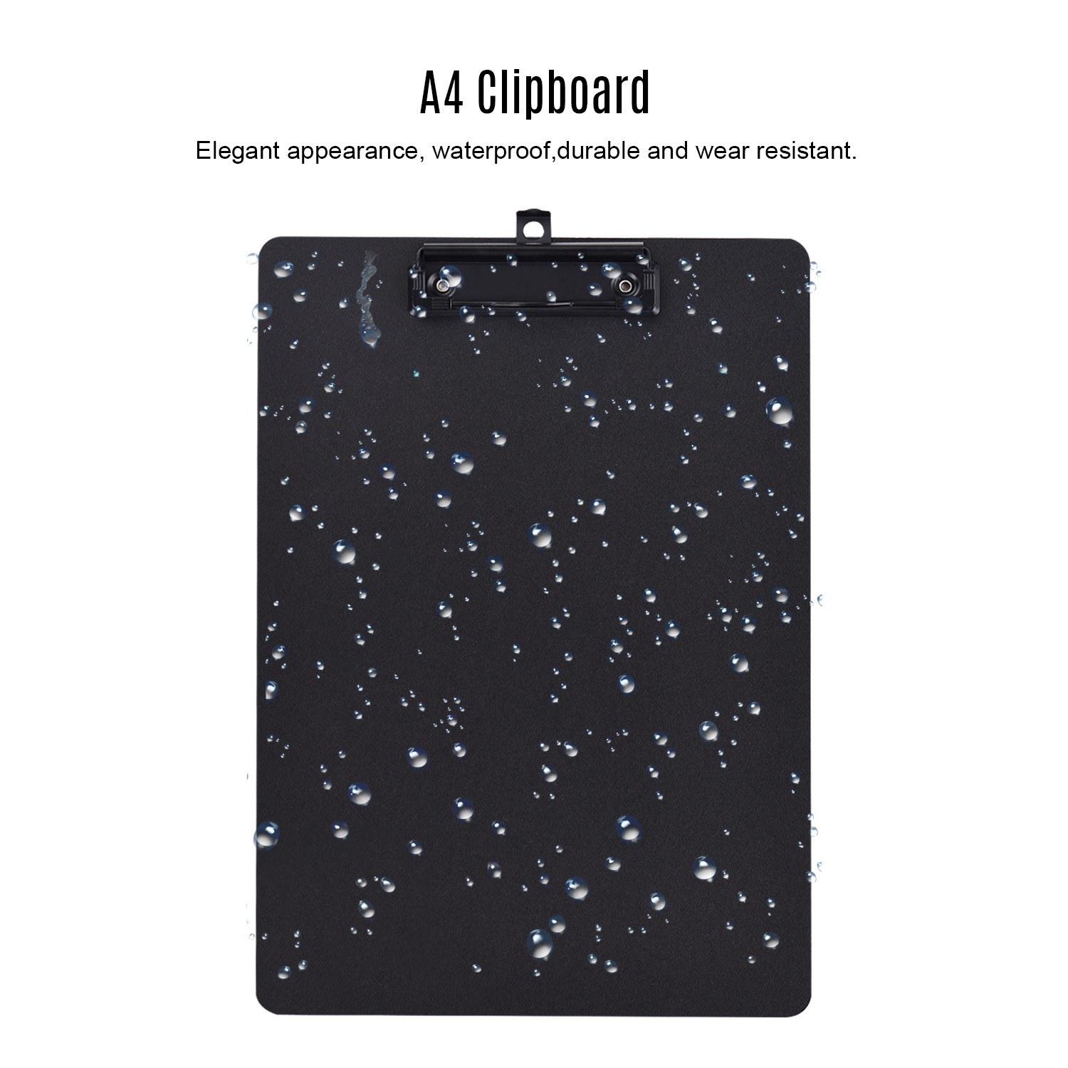 A4 Size Plastic Clipboard Writing Pad Board Low Profile Clip Document Holder with Hanging Hole for Students School Office