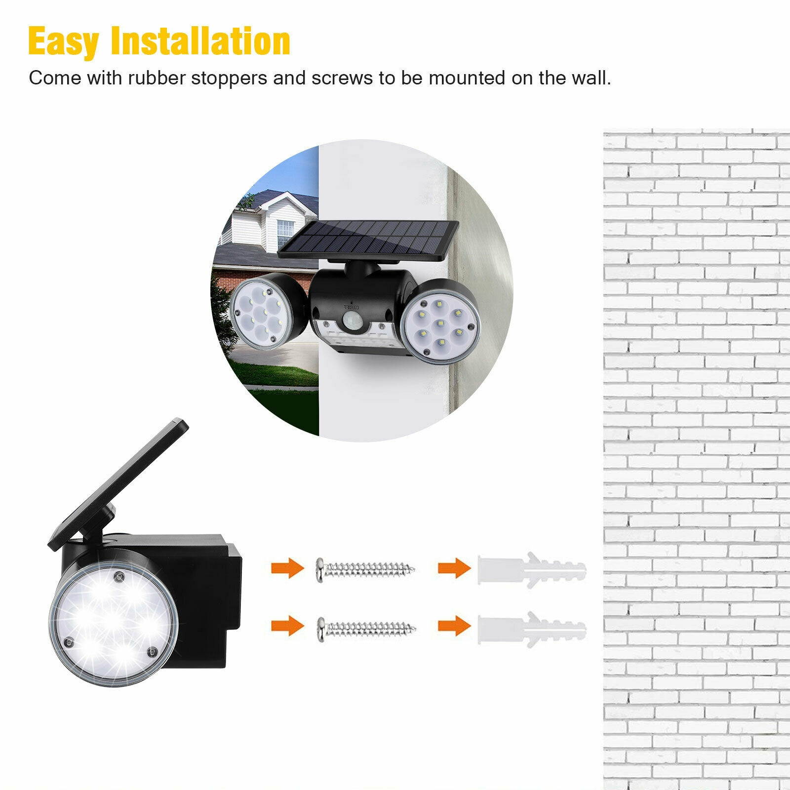 Solar Motion Sensor Detector Home Security Light Flood Guardian Torch Spotlight
