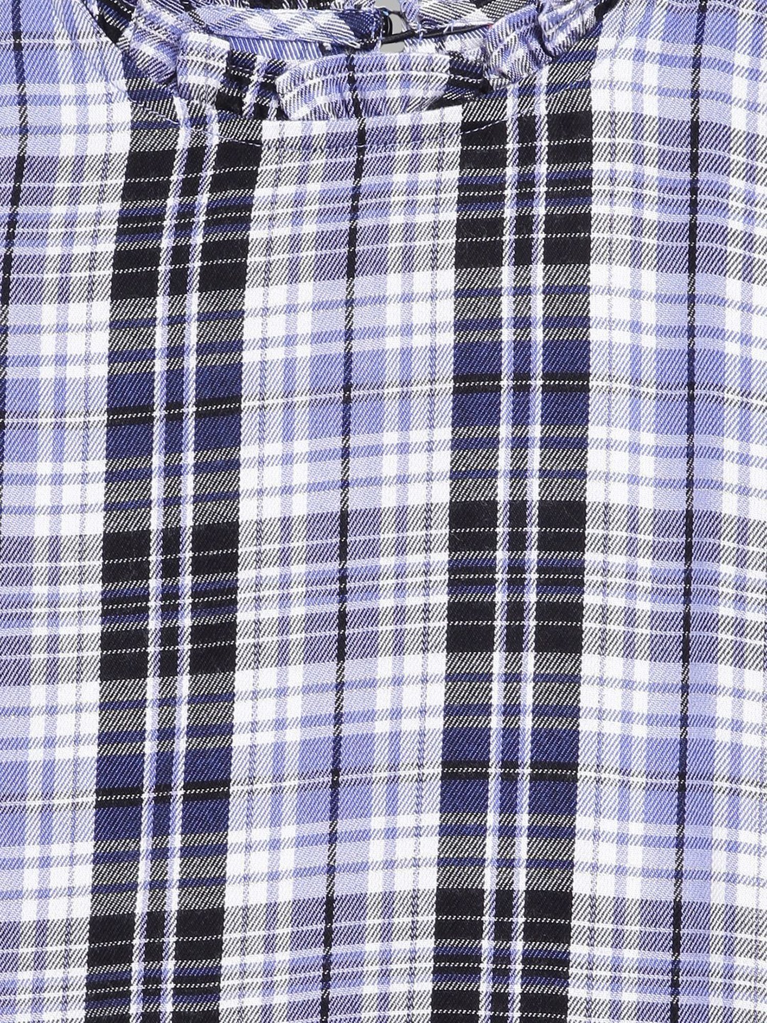 Blue Giraffe Kids Multicolor Cotton Chequered Full Sleeves Dress