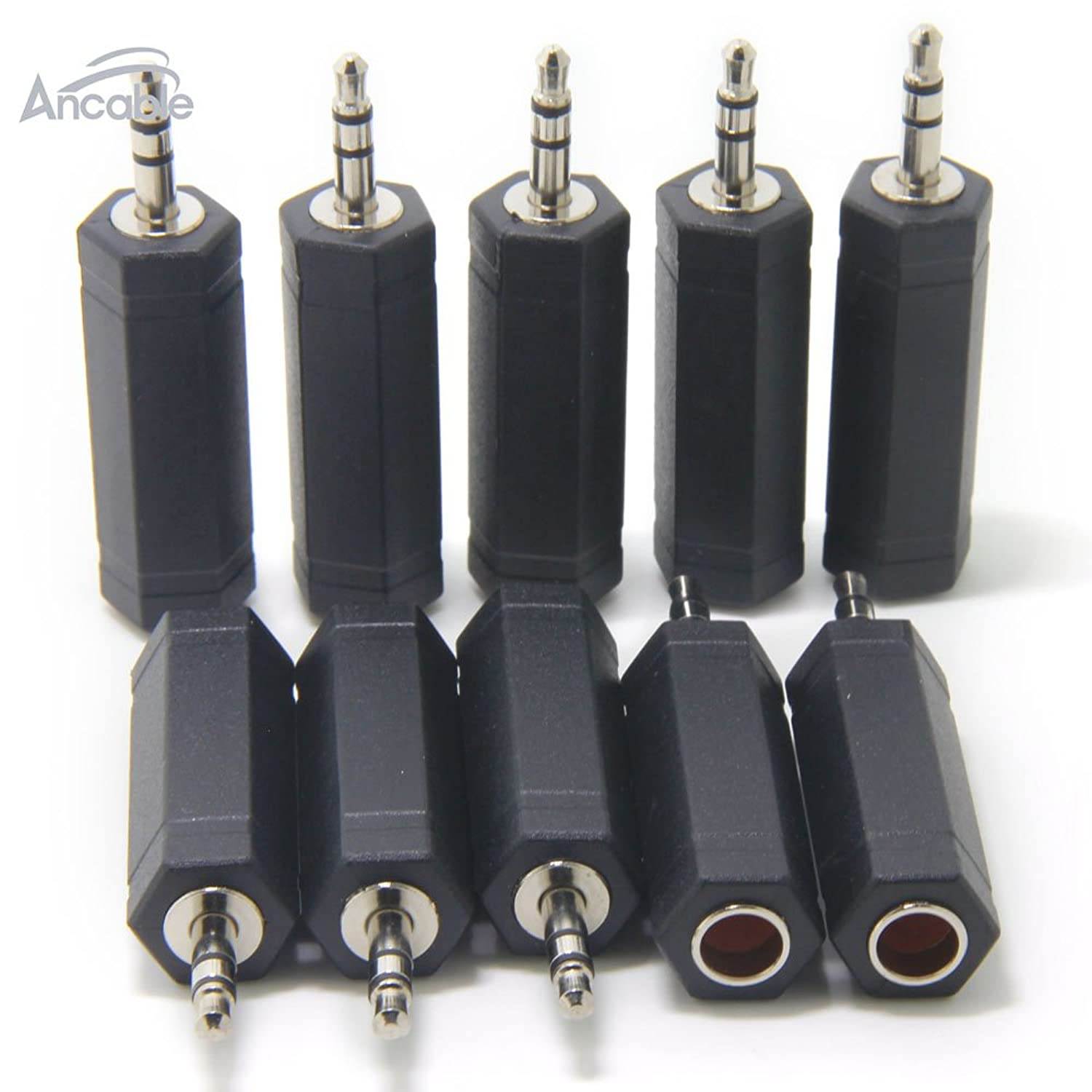 Ancable 10-Pack 1/4 inch 6.35mm TRS Female to 1/8 inch Mini 3.5 mm Male TRS Adaptor