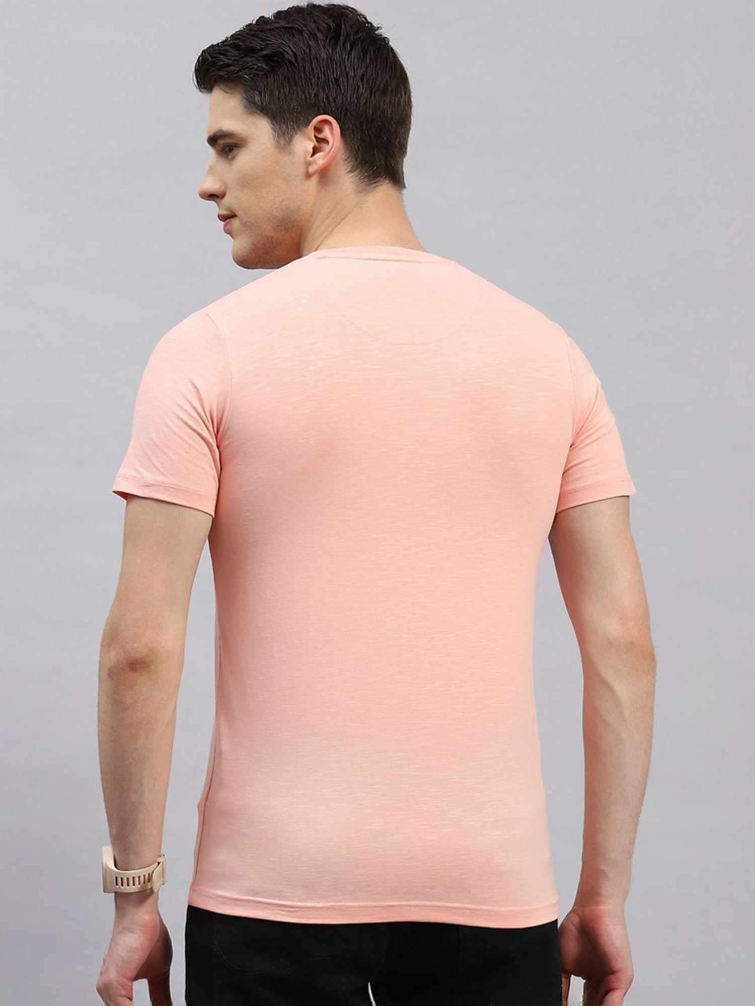 Monte Carlo Peach Regular Fit Printed T-Shirt