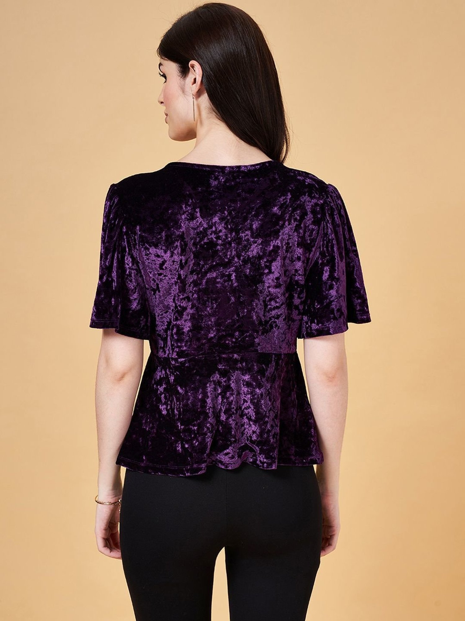 Annabelle by Pantaloons Purple Textured Top