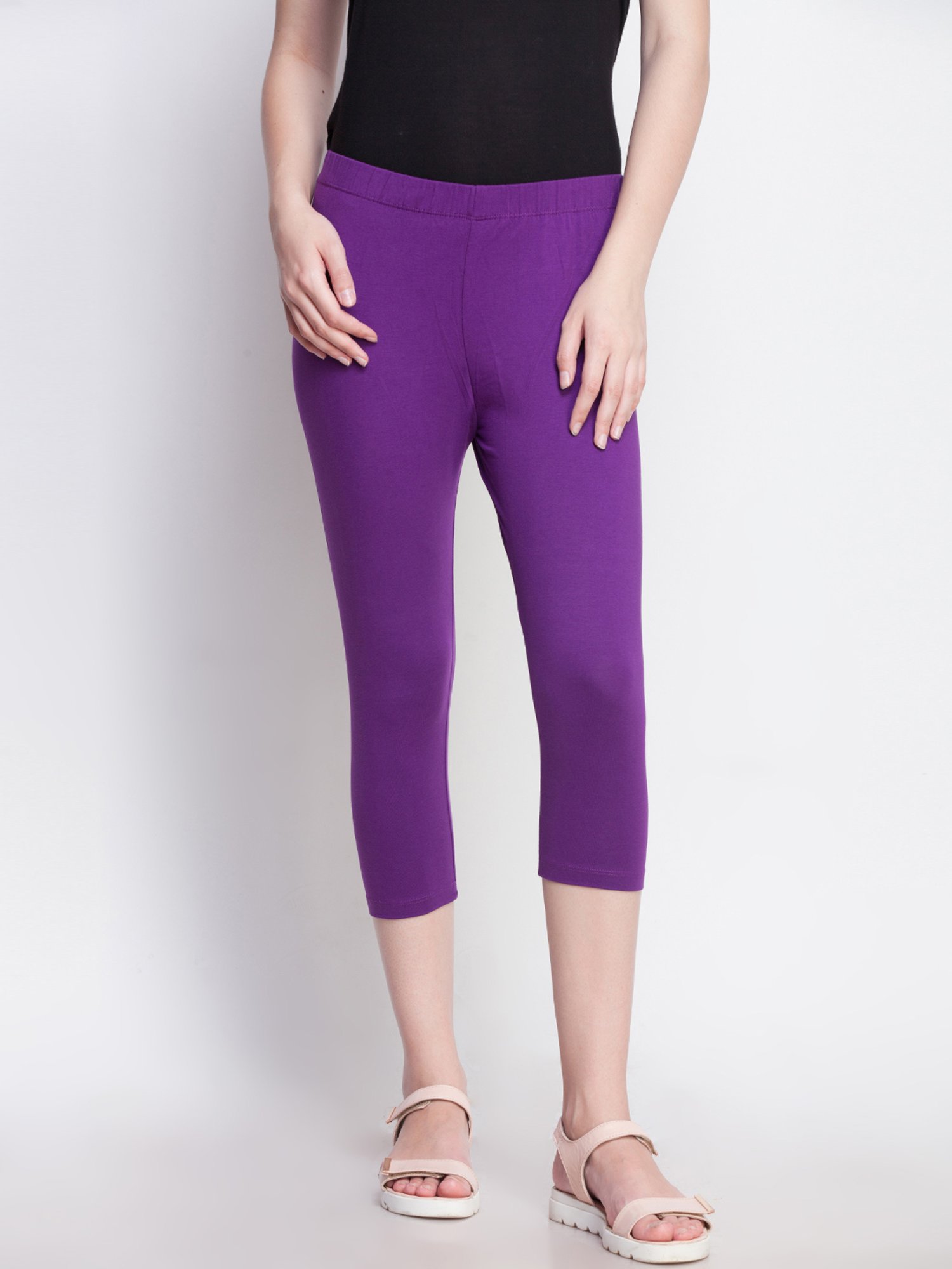 Dollar Missy Violet & Pink Slim Fit Capris Pack of - 2