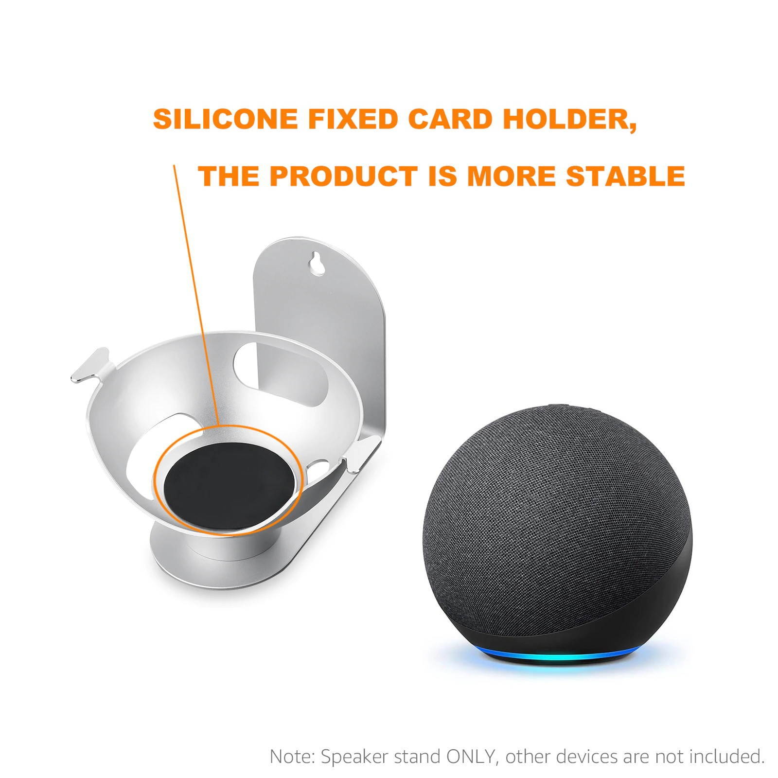 Newest Smart Speaker Stand Aluminum Alloy Hanger Holder Replacement for Echo Dot 4th Gen Speaker Wall Mount/Desk Type to Option