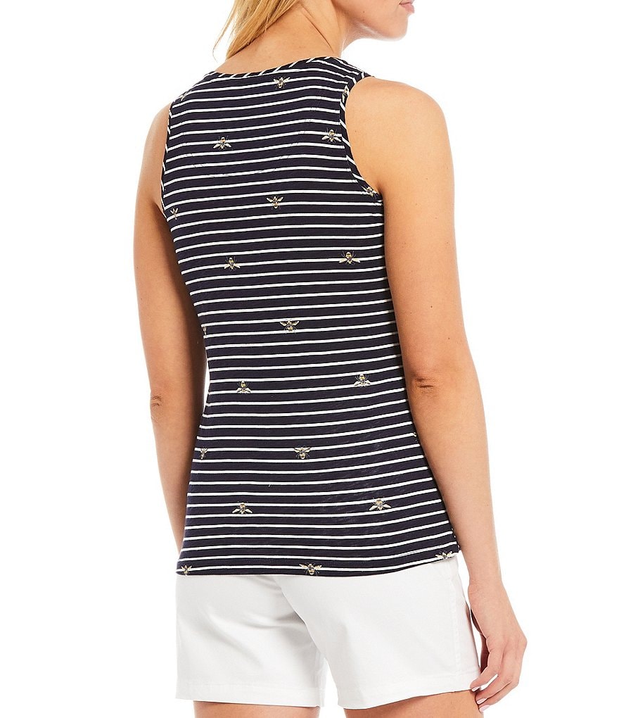 Joules Knit Maya V-Neck Bee Striped Tank