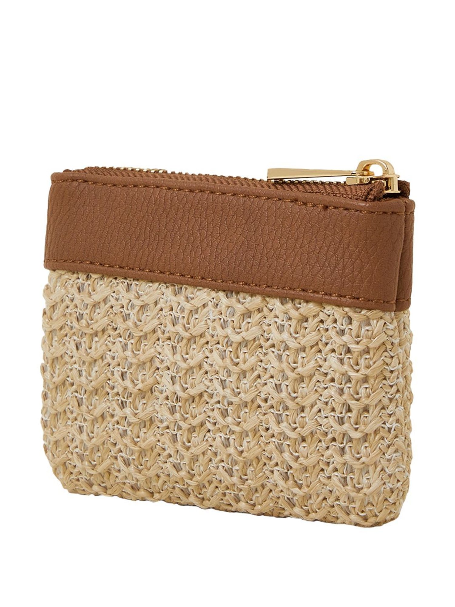 Accessorize London Cream & Brown Embroidered Pouch