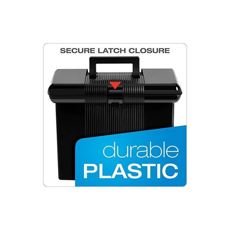 Portable File Box, Black, 11" H x 14" W x 6-1/2" D (41732)