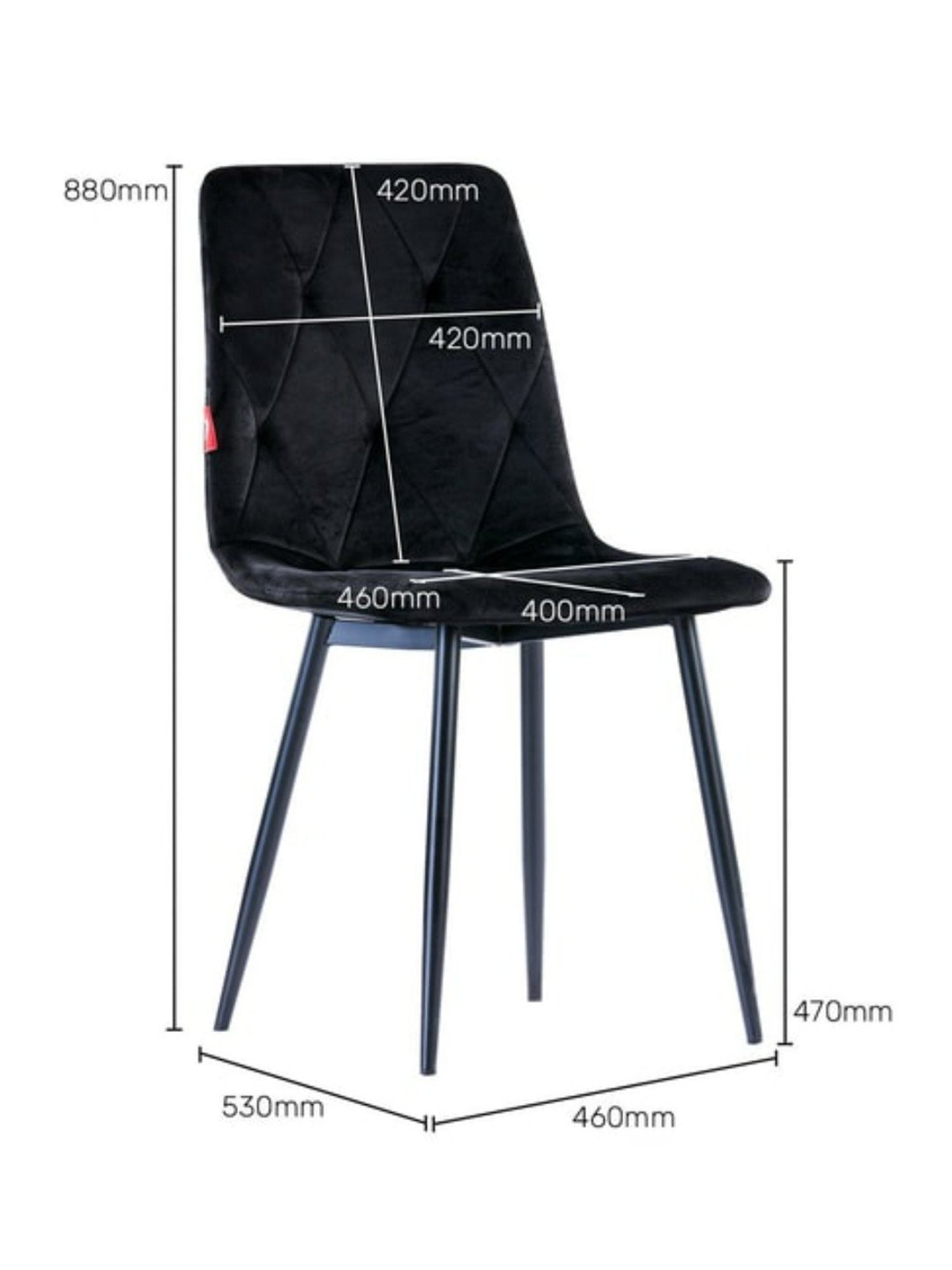 Durian Almora Black Fabric Dining Chair