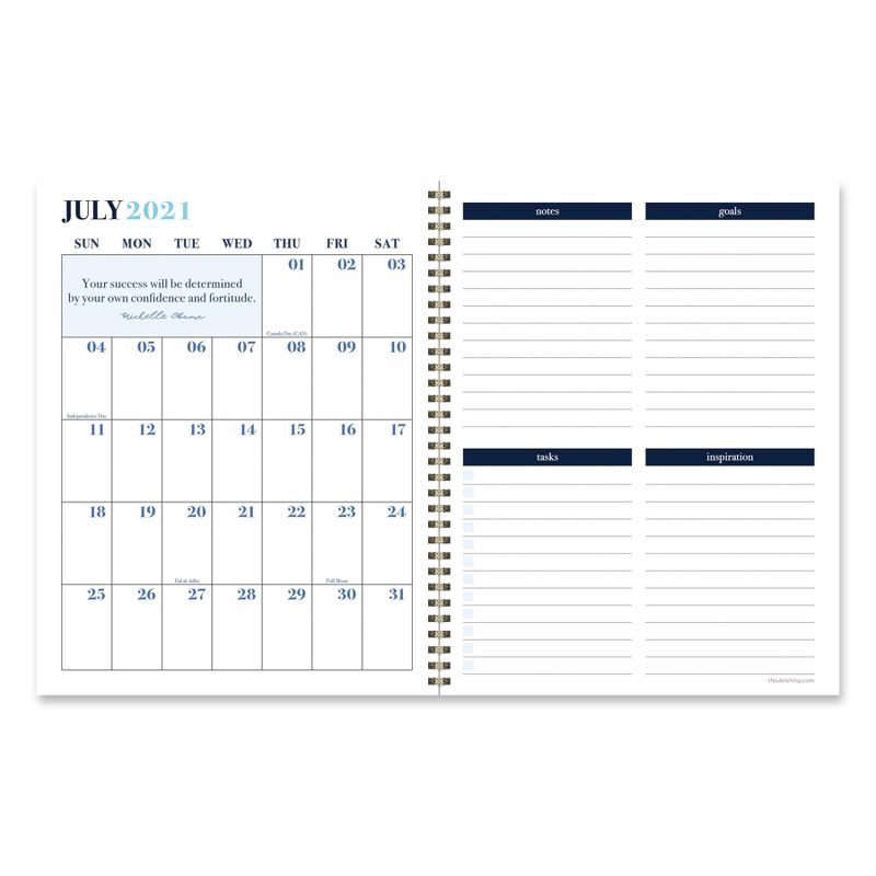 2021-22 Academic Planner 8.5" x 11" Delicate Flowers Daily/Weekly/Monthly - The Time Factory