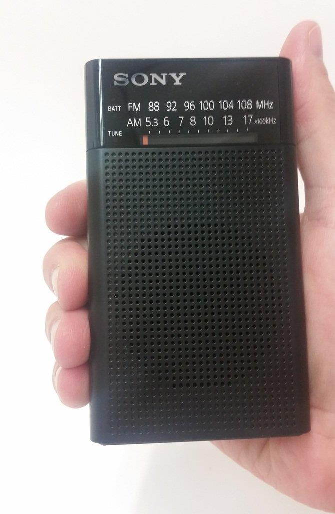 Sony ICFP26 Portable AM/FM Radio (Black) w/ Re-charger, batteries, and headphones
