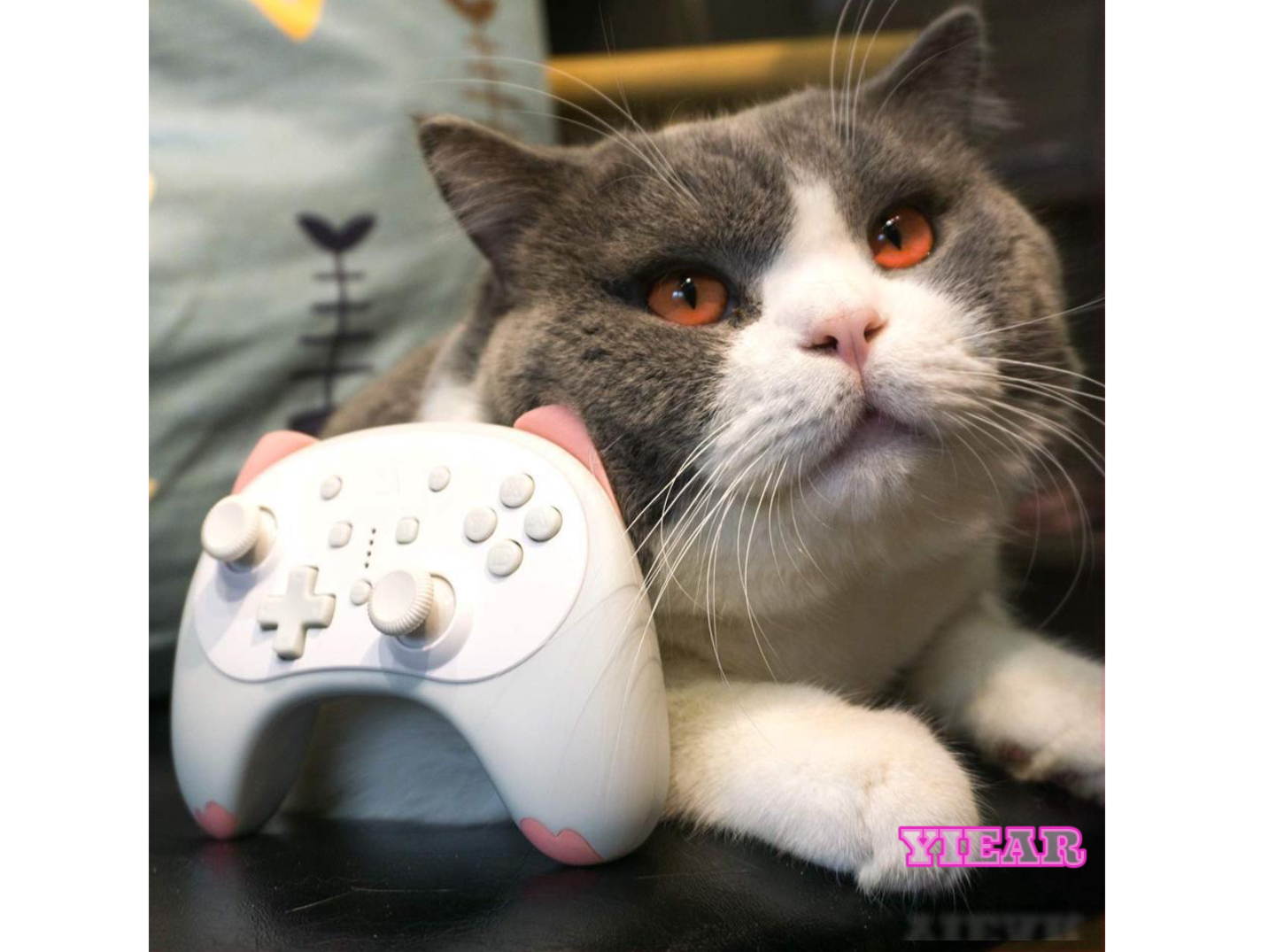 IINE CARTOON KITTEN WIRELESS CONTROLLER FOR NINTENDO SWITCH/LITE,SMALL SIZE