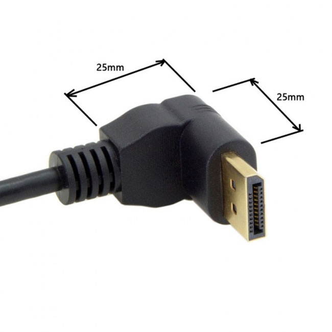 Jimier DisplayPort Display Port Male to Female 90 Degree Up Angled Extension Cable DP-015-UP