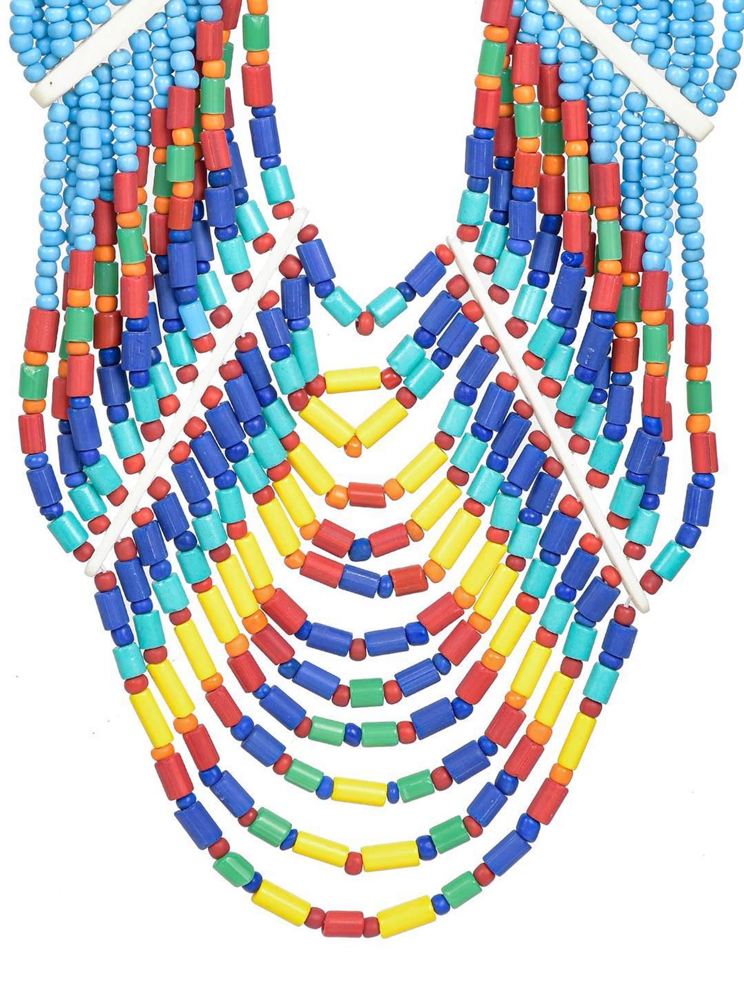 Imli Street Multicolor Vintage Naga Beaded Tribal Necklace