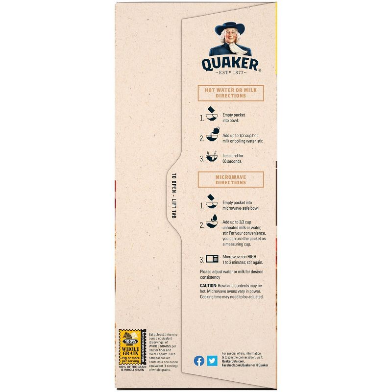 Quaker Instant Oatmeal Maple & Brown Sugar 18 Packets