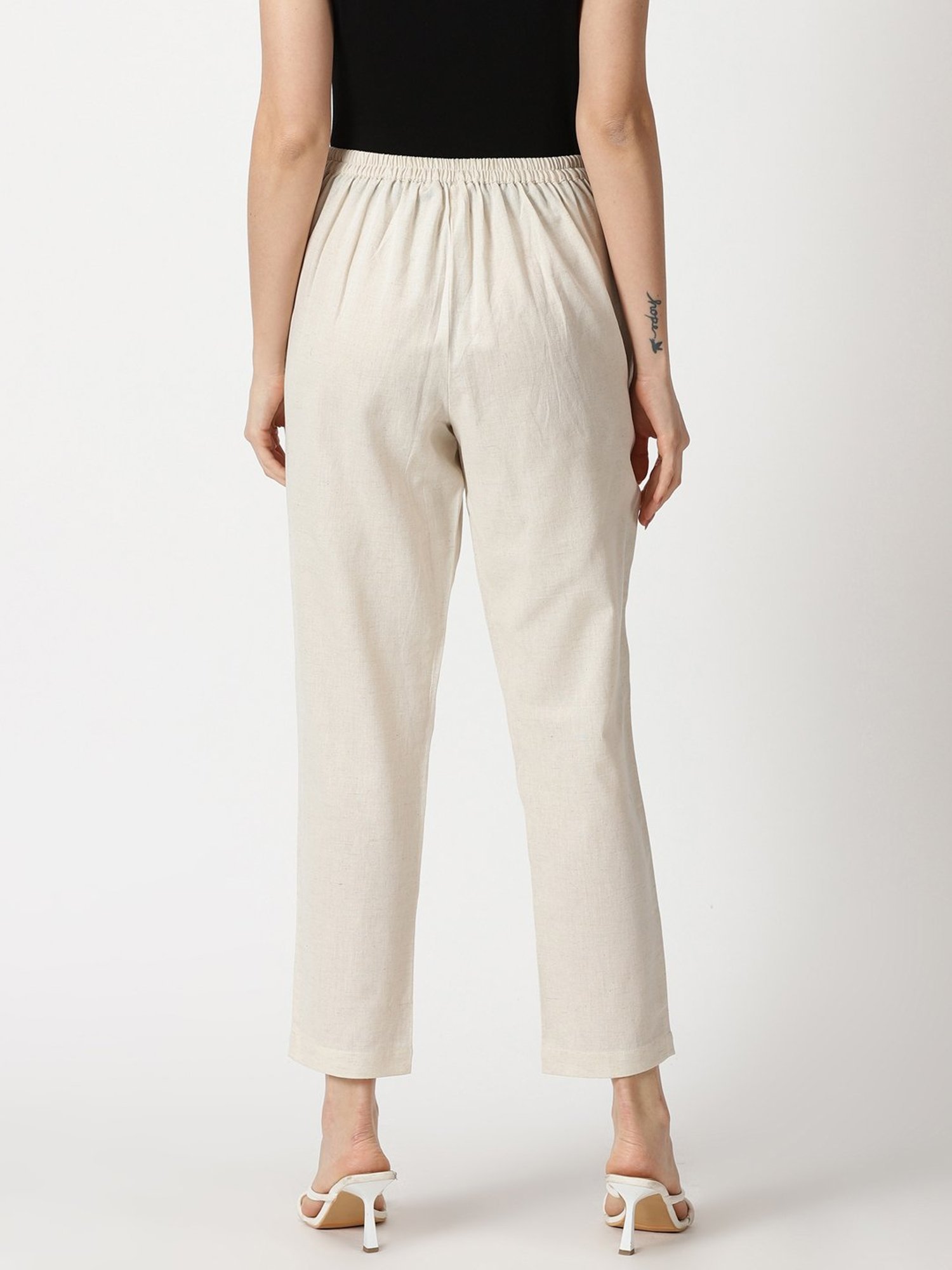 Saffron Threads Beige Pants