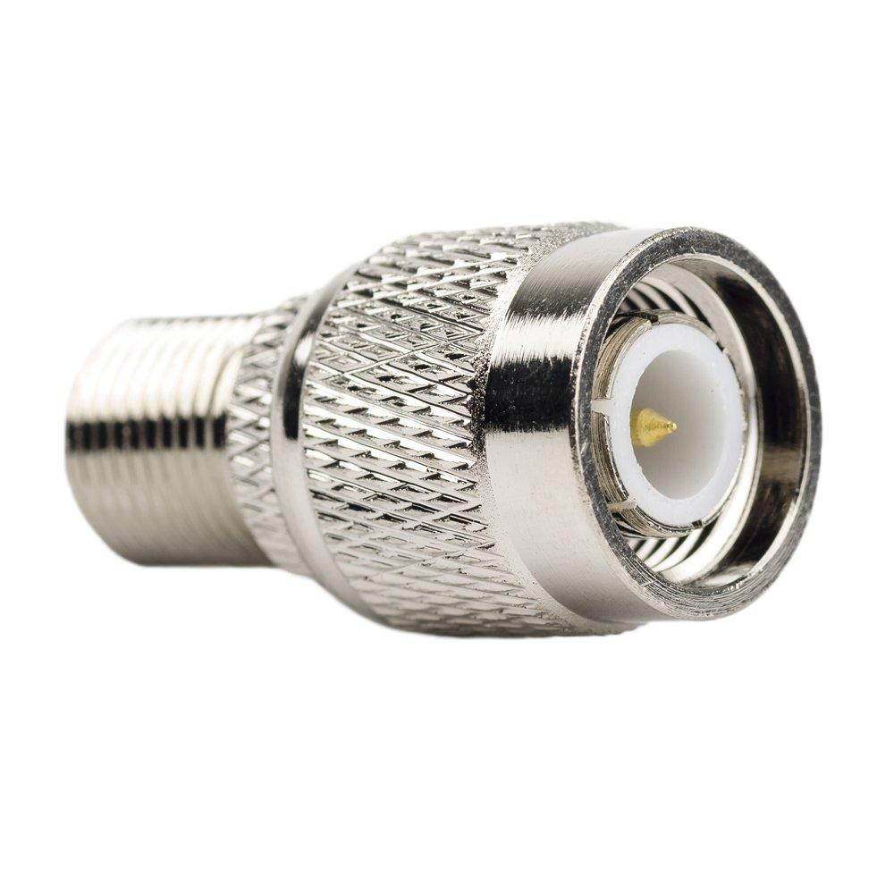 TNC Male to F Female Jack Connector (Pack of 2) RF Coaxial Coax Adapter - TV Female Jack for Antennas, Wireless LAN Devices, Coaxial Cable, Wi-Fi Radios External Antenna Eagles(TM)