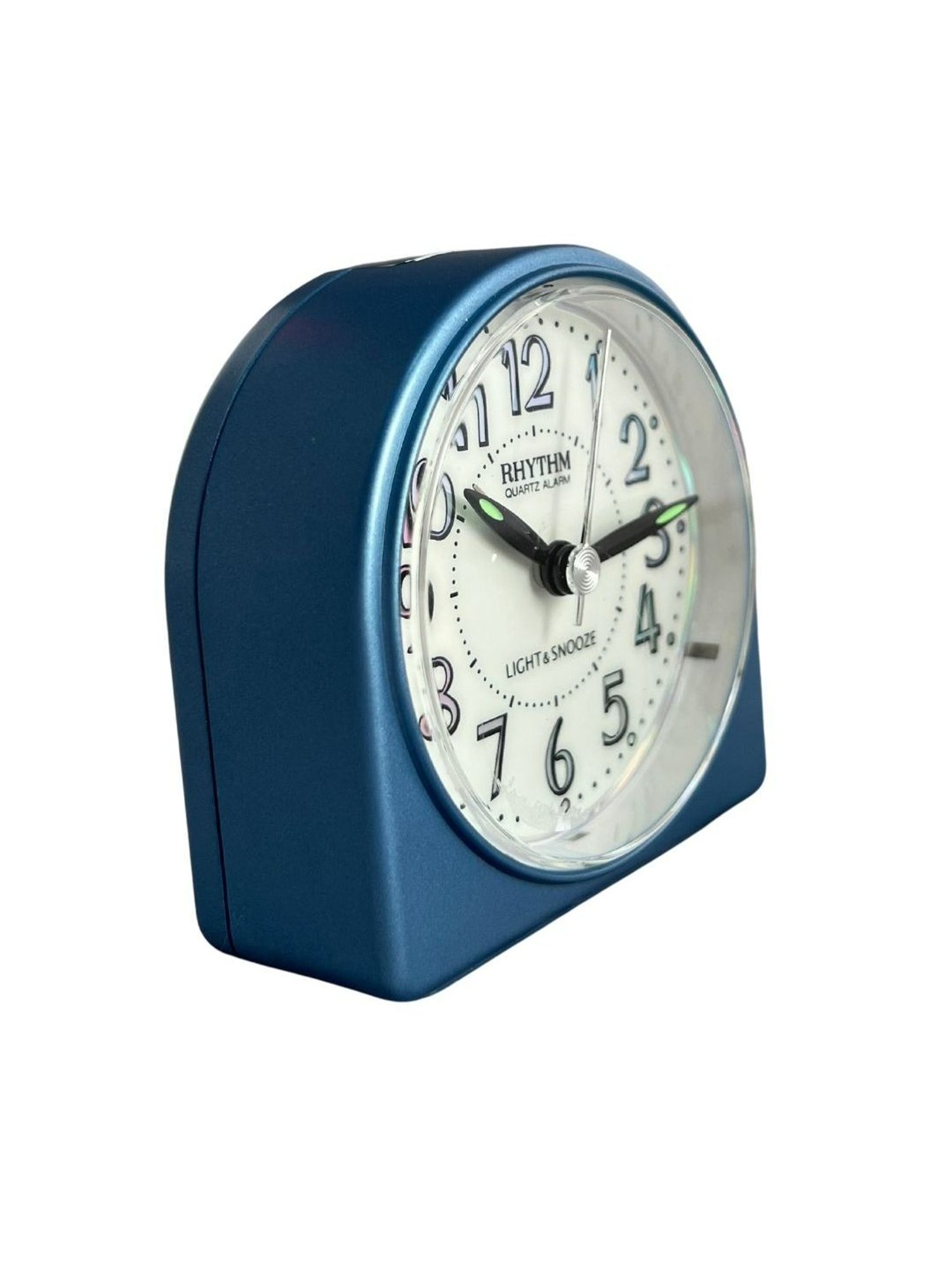 RHYTHM Elegant Square Blue Plastic Table or Desk Clock
