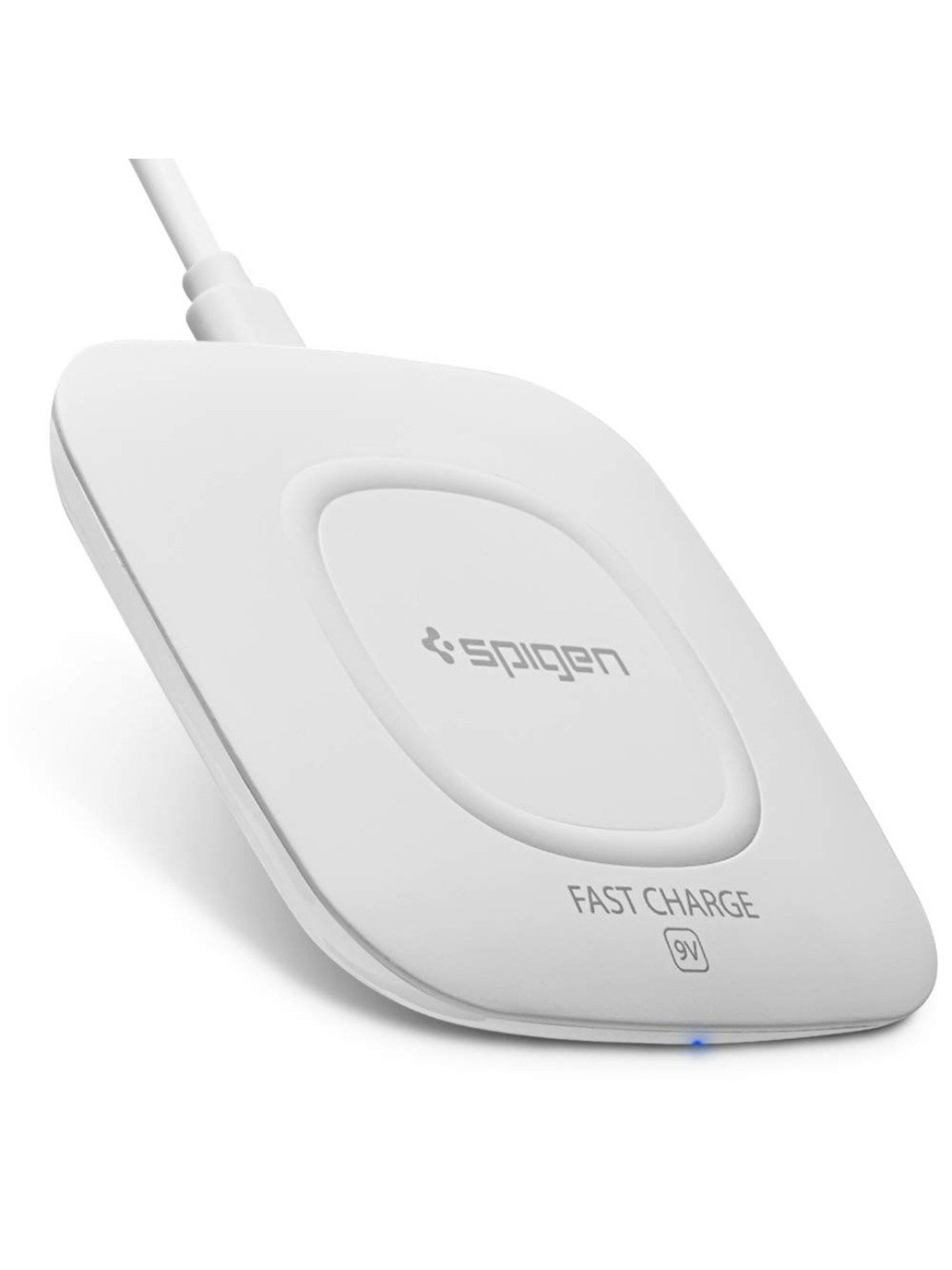 Spigen F301W, 10W Fast Wireless Charger Compatible For All Qi-Enabled Smartphones (White)