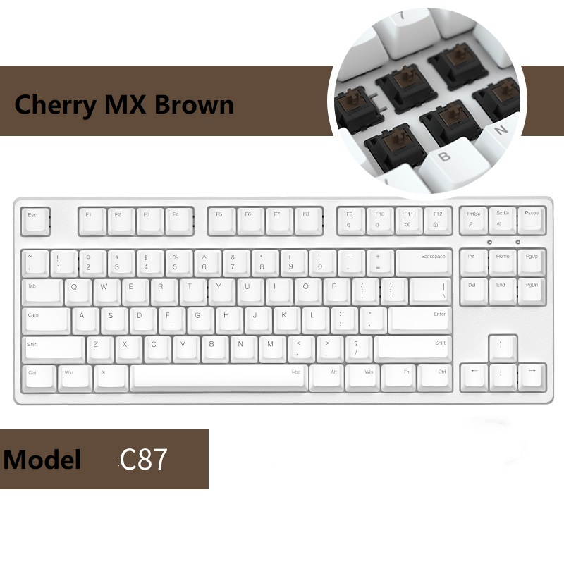 iKBC C200  87 Keys TKL Mechanical Keyboard with Cherry MX Red Switch, Pink PBT Double Shot Keycap, N-Key Rollover and 6 Anti-ghosting Keys( No Light Version)