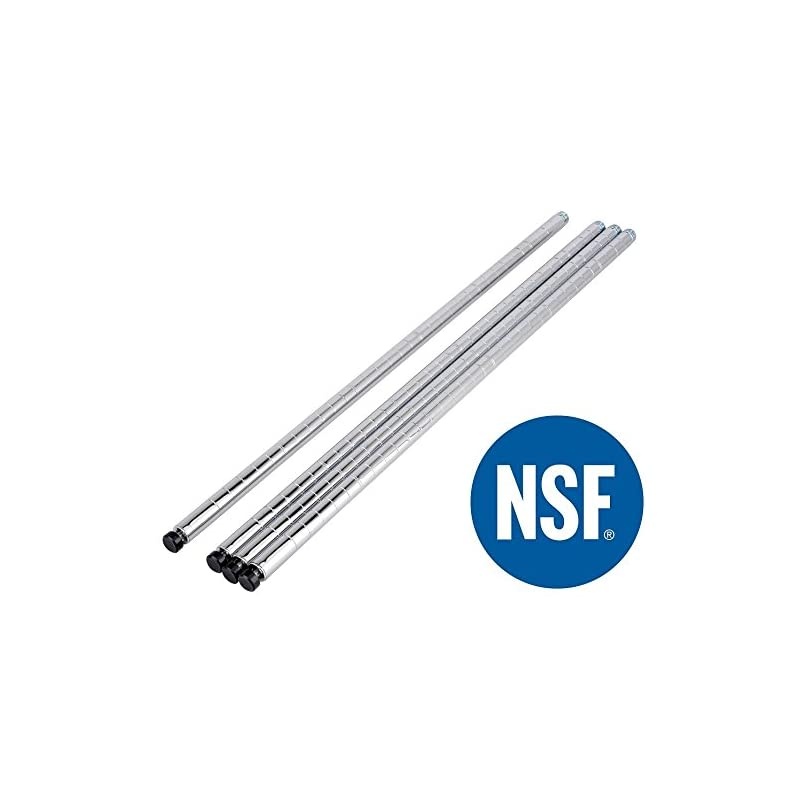 ETI-003 Heavy Duty Steel Wire Chrome Shelving, Storage Rack, NSF Certified, 36x18x72-inches 5-Tier (Chrome) (New)