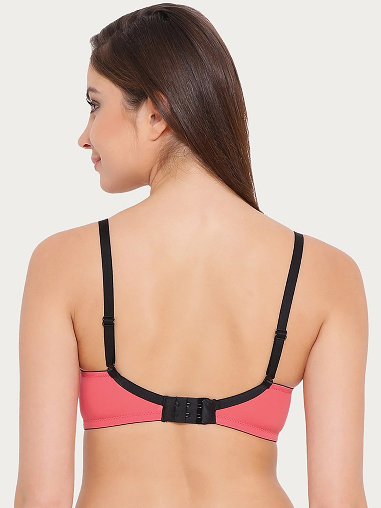 Clovia Pink & Black Padded T-Shirt Bra